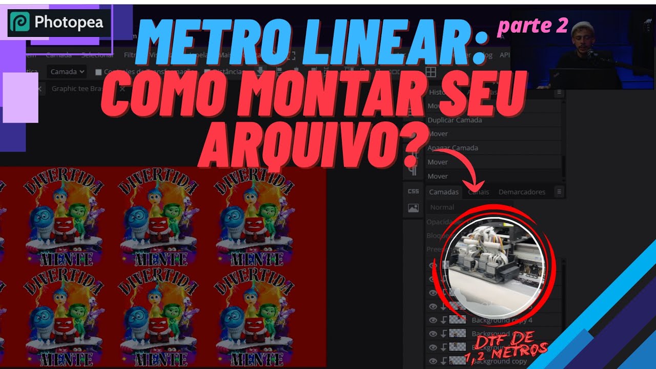 Como montar DTF de 1,20 m no Photopea (Parte 2)