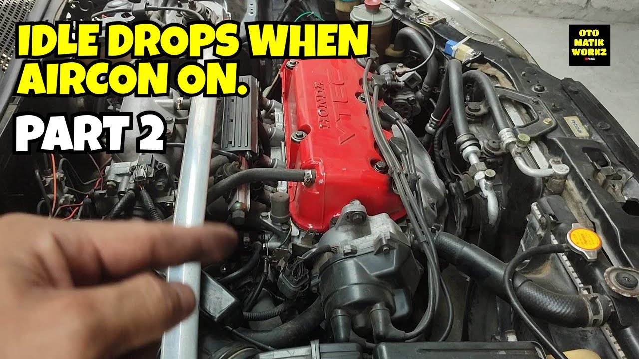 HONDA CIVIC VTI VTEC AT // IDLE DROPS WHEN AIRCON ON.