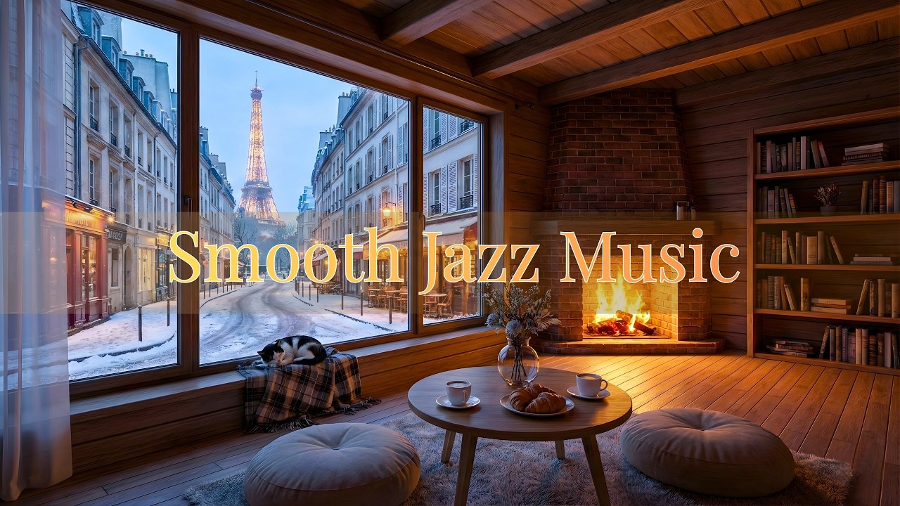 Paris Winter Jazz ☕ Cozy Coffee Ambience & Soft Jazz Piano 🎷 Relaxing Jazz Radio