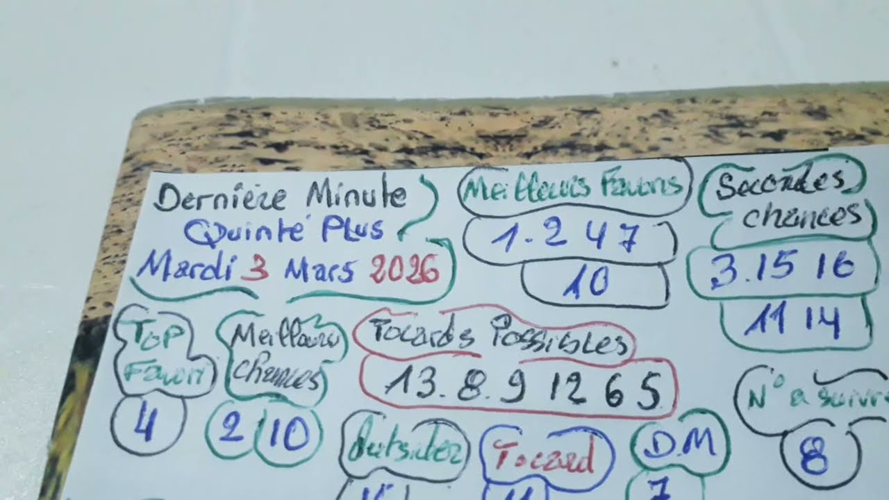 Dernière minute quinté plus mardi 3 Mars 2026