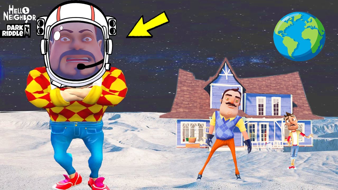 UZAYDA KAYBOLDUK 😱 Dark Riddle VS Hello Neighbor Ay Macerası