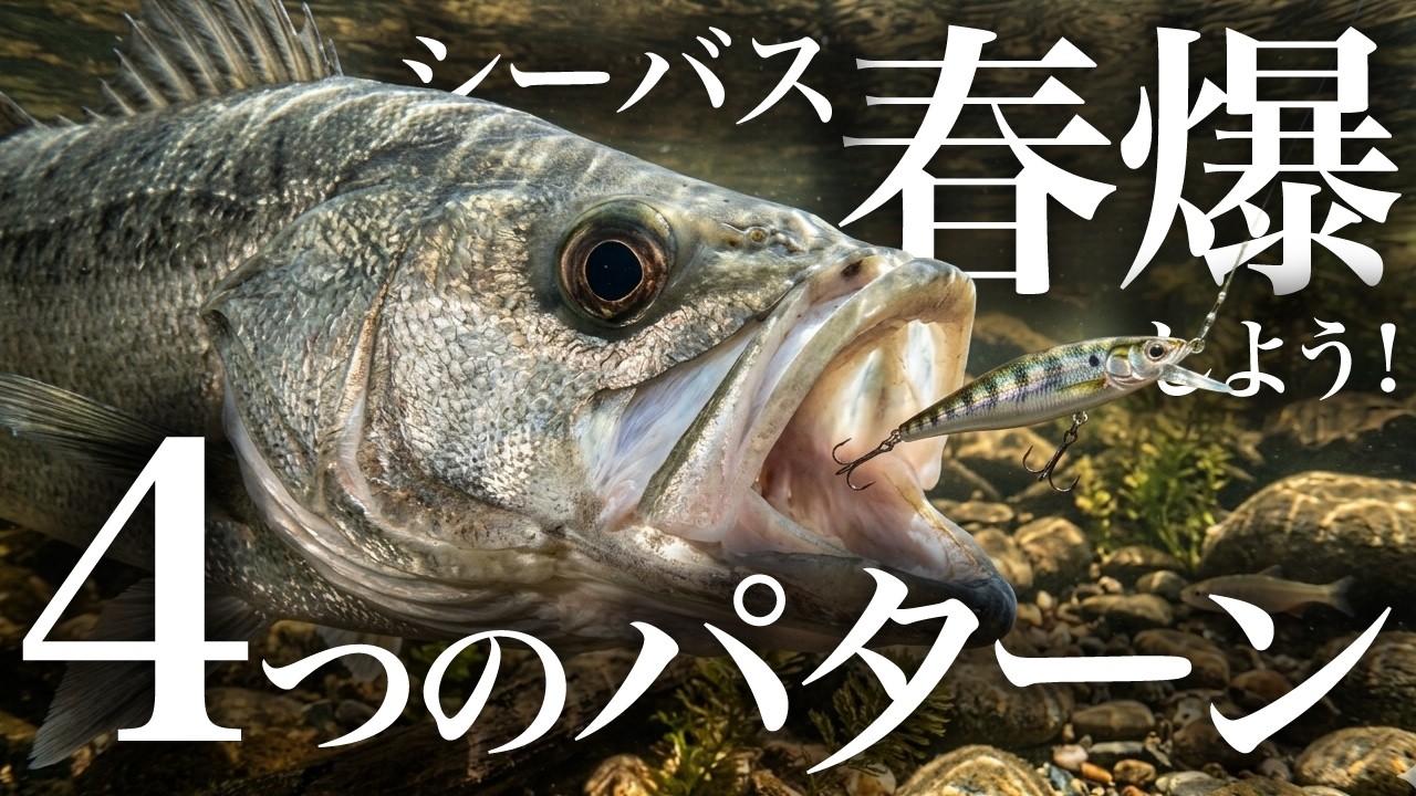 シーバスで春爆したい!!初心者の方必見４つのパターン紹介。港湾バチパターン、ハクパターン、稚鮎パターン、アミパターン