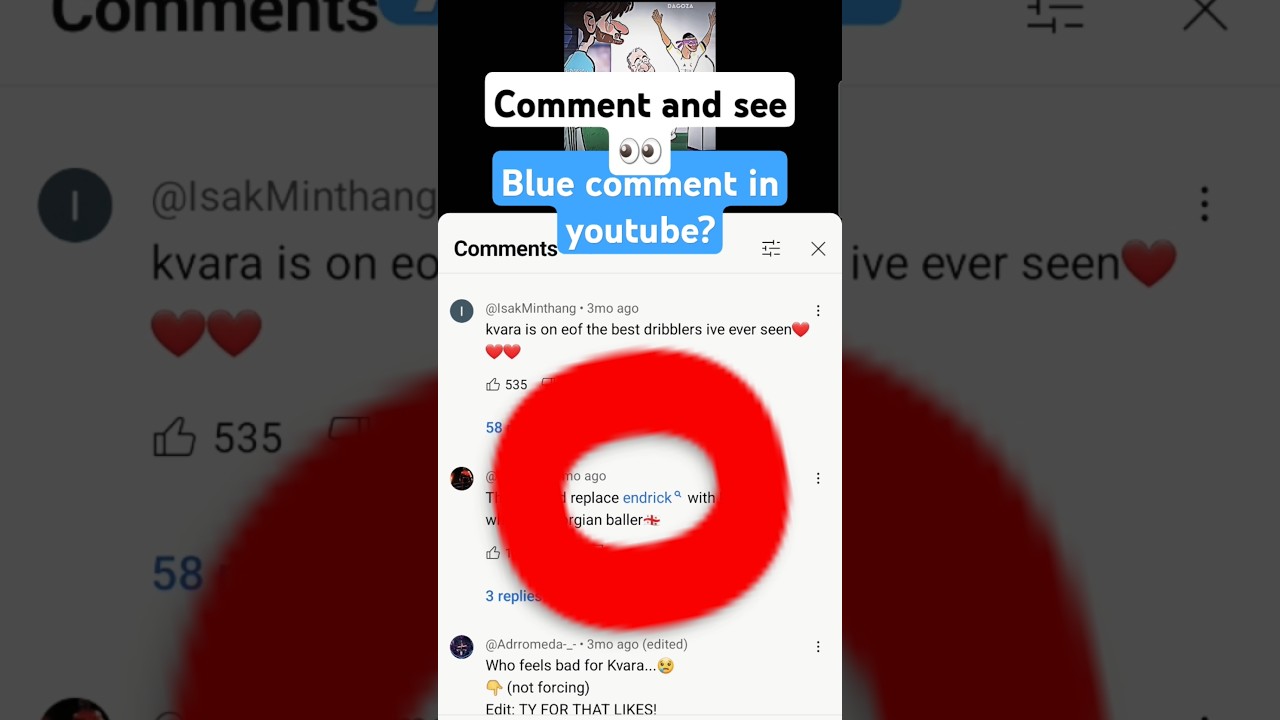New youtube feature?! #youtube #blue #comment