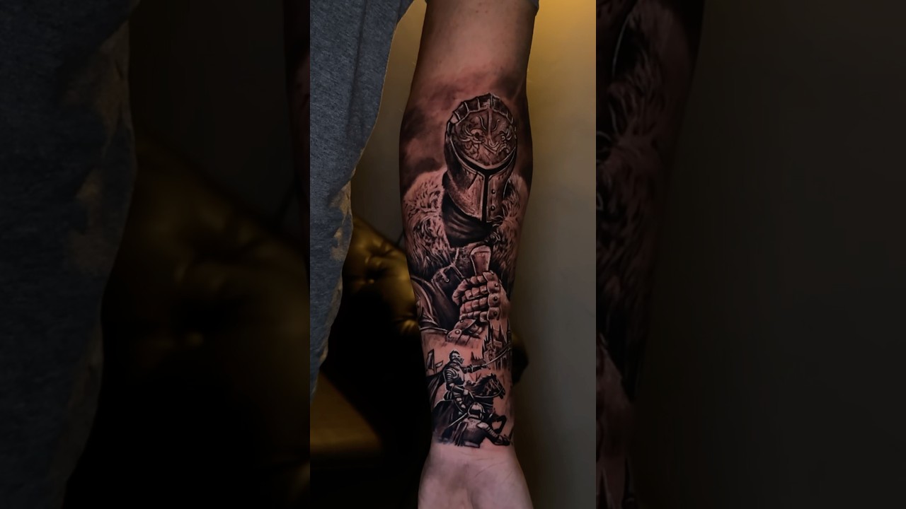 Templar, ongoing religious piece on dark skin. #asmt #tattoo #religion