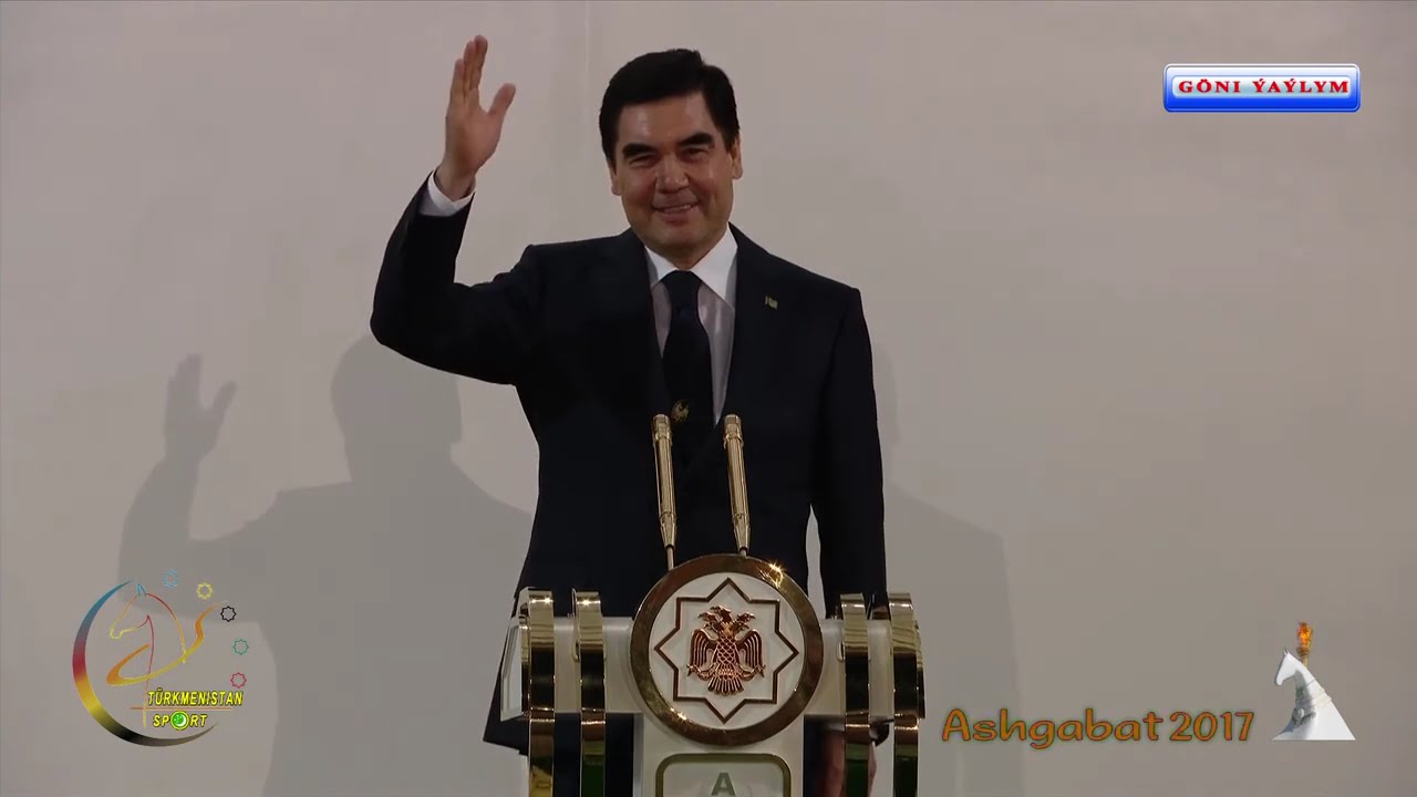 Ashgabat Turkmenistan 2017  Closeing Ceremony 5th Asian Indoor Martial Arts Dark Tourist Netflix HD