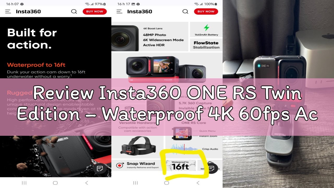 Review Insta360 ONE RS Twin Edition – Waterproof 4K 60fps Action Camera & 5.7K 360 Camera with Inter