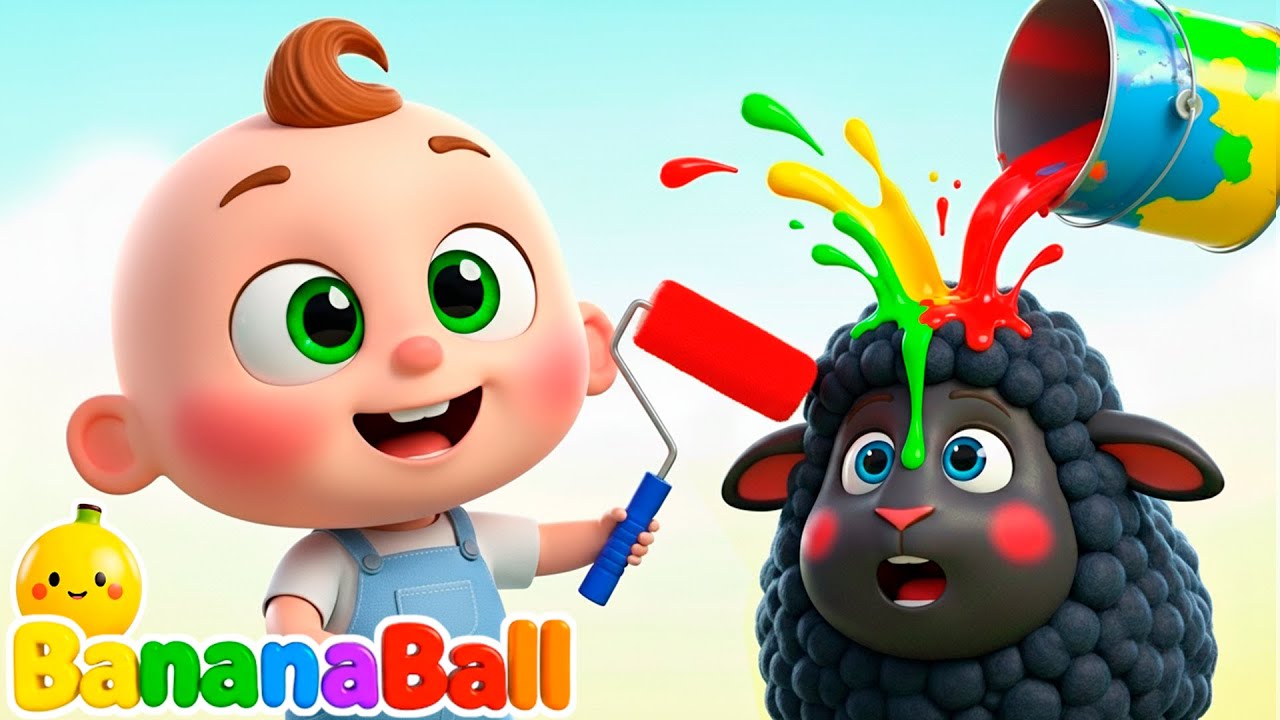 Baa Baa Black Sheep Learn Colors 🌈🐑 | BananaBall Nursery Rhymes