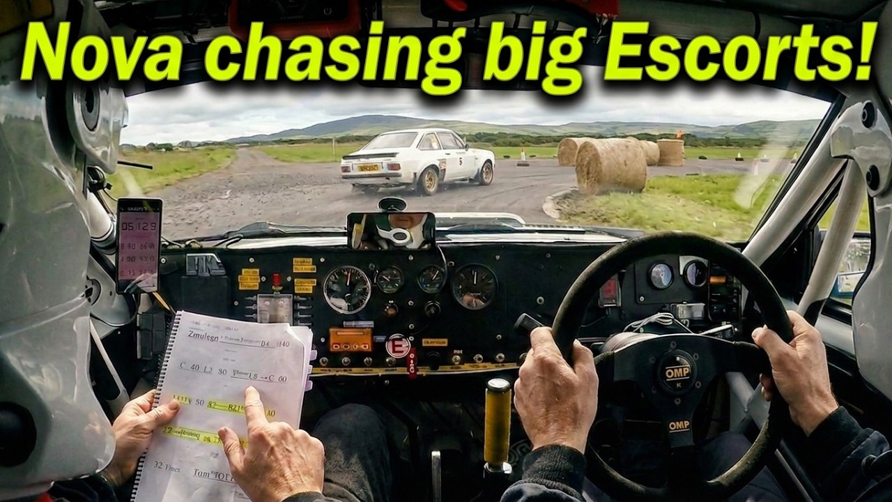 2024 Mach 1 stages rally - In car with Simon & Greg in the Vauxhall Nova - Chasing big Escorts :-)