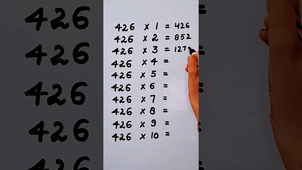 Write the Table of 426 in 18 second only..#maths #mathshack #mathematicks &lrm;@study_care0&nbsp;