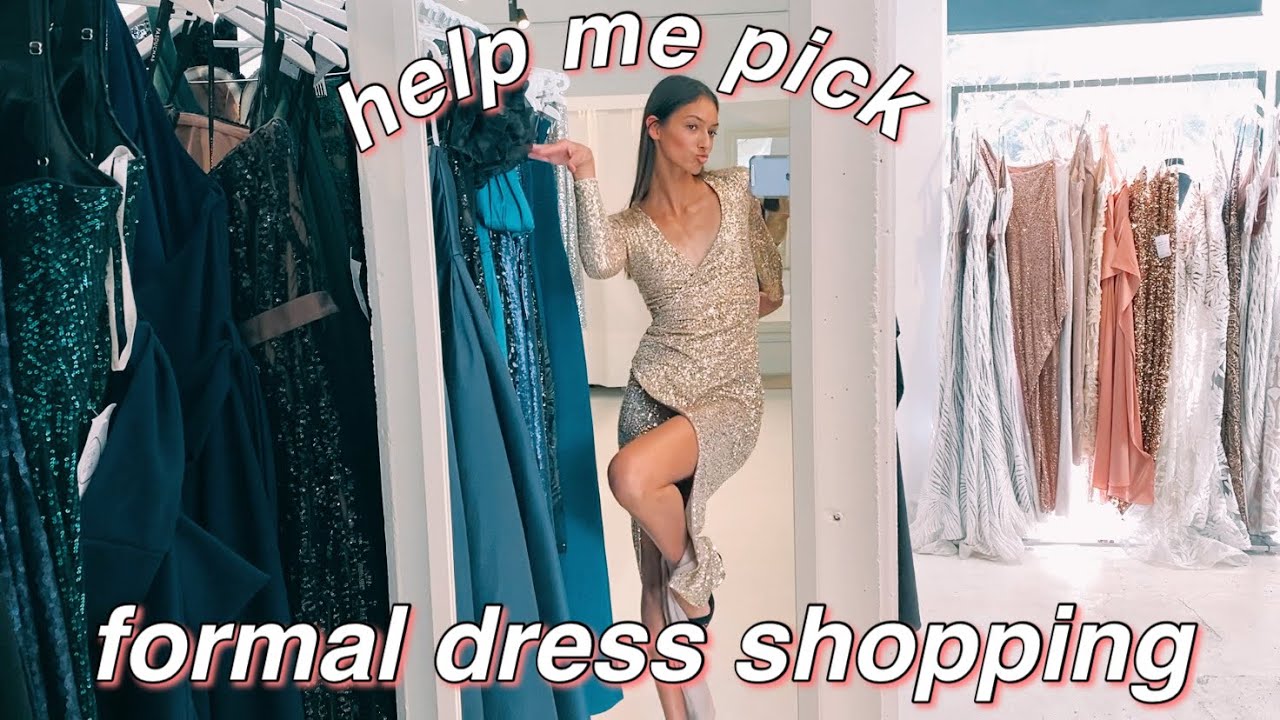 PICK OUT MY FORMAL DRESS | school formal shopping
