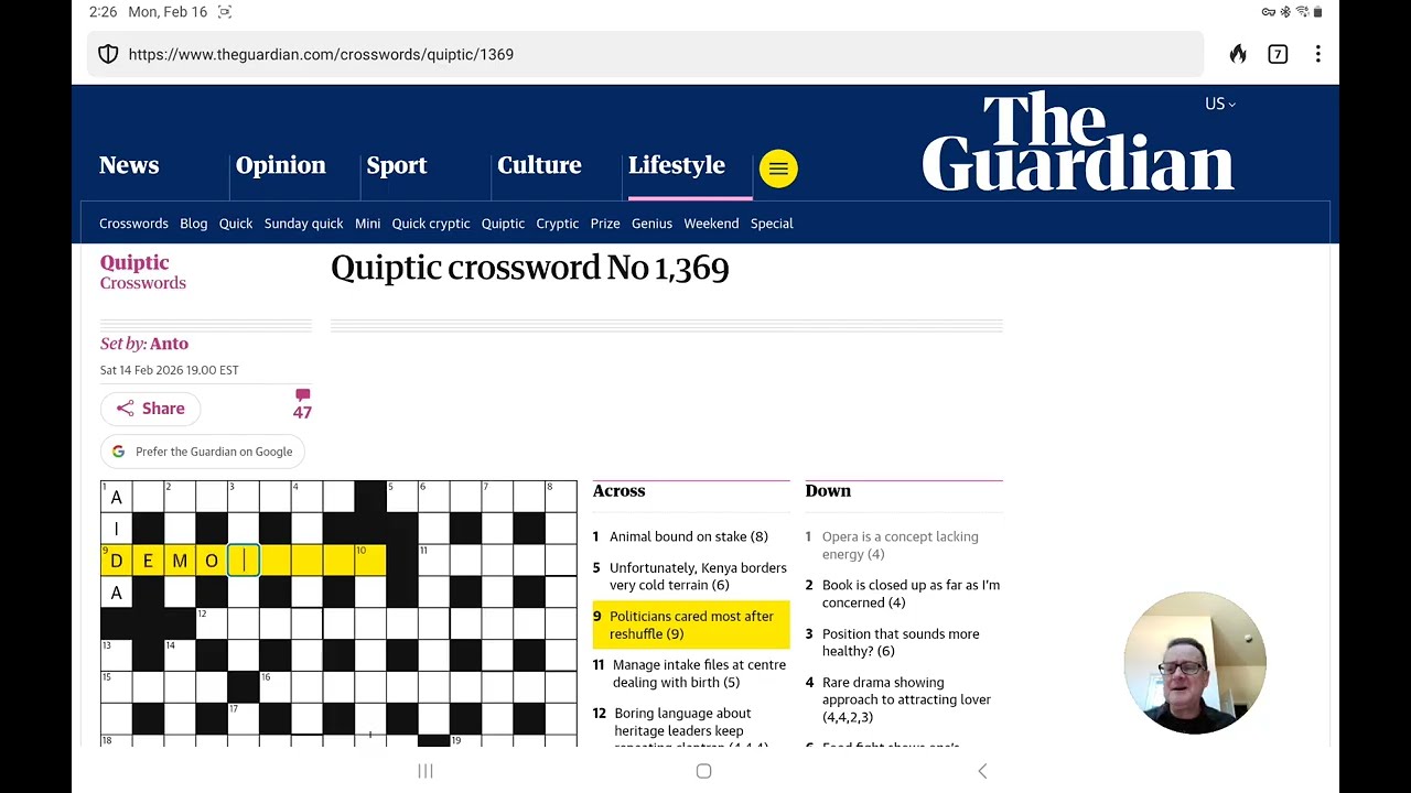 Guardian Quiptic Crossword (No. 1,369)