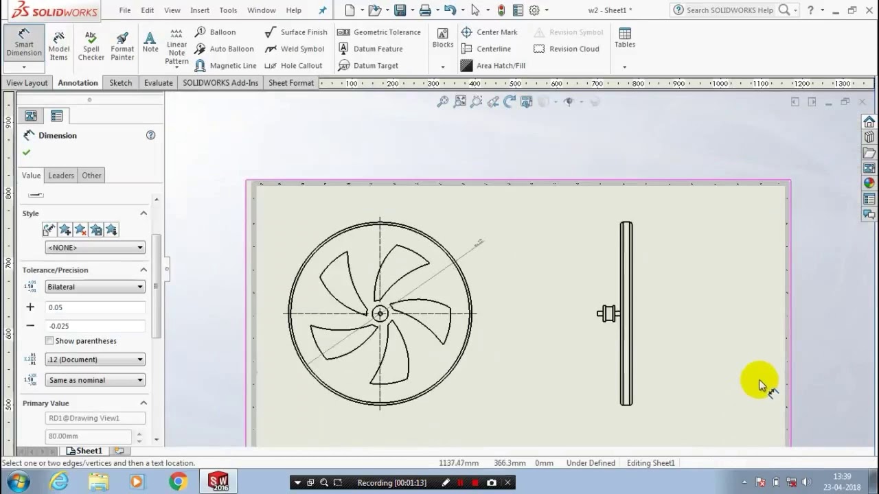 #DIMENSIONS WITH TOLERANCE IN SOLIDWORKS