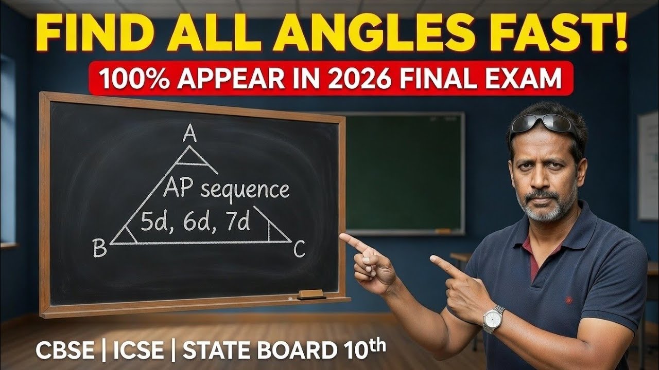 Angles in AP | Triangle Algebra Problem | Find All Angles Easily | Googlebaba