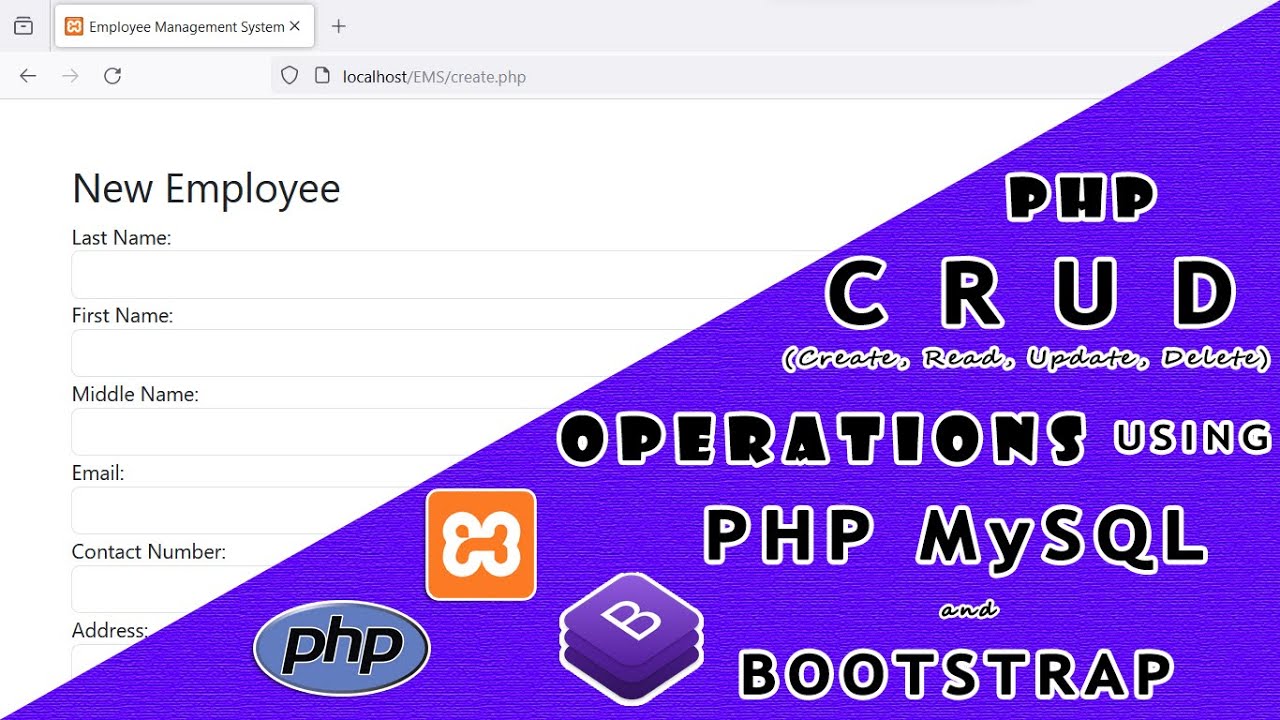 PHP - Create, Read, Update and Delete Operations Using MySQL and Bootstrap