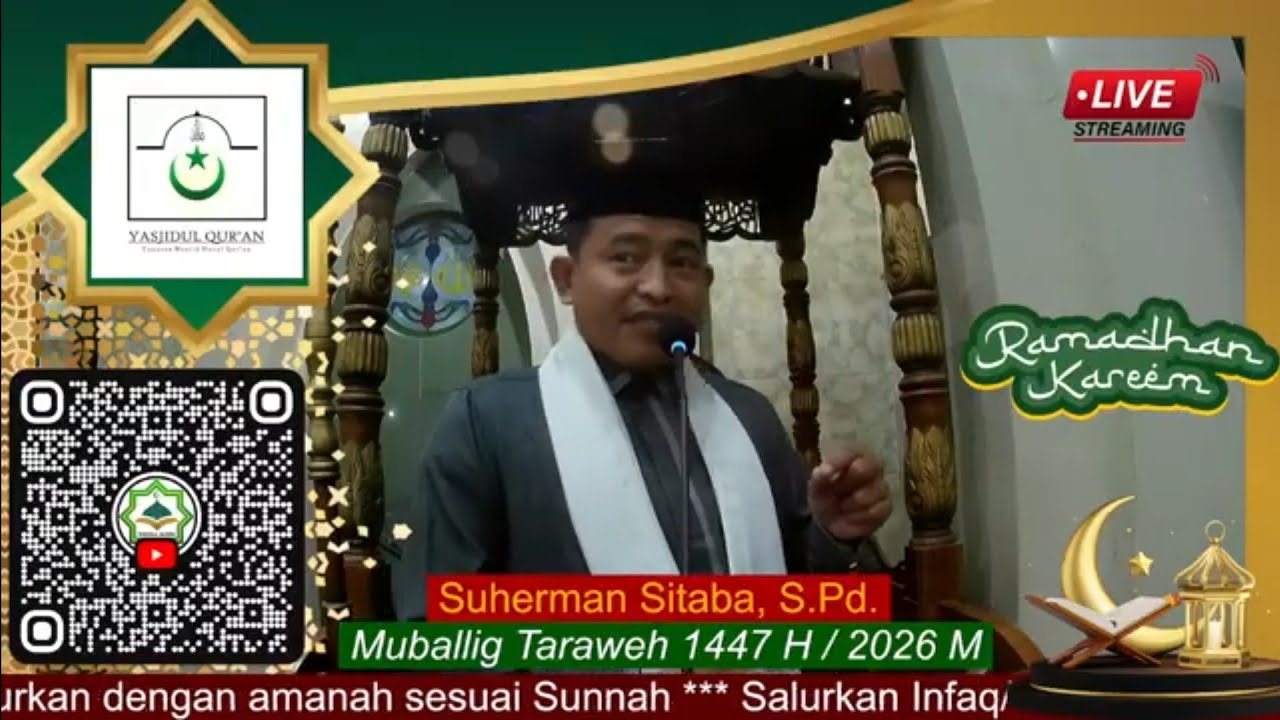 Live MNQ TV | SHALAT TARAWIH 21, 09  Maret 2026 | Suherman Sitaba, S.Pd. | Masjid Nurul Quran