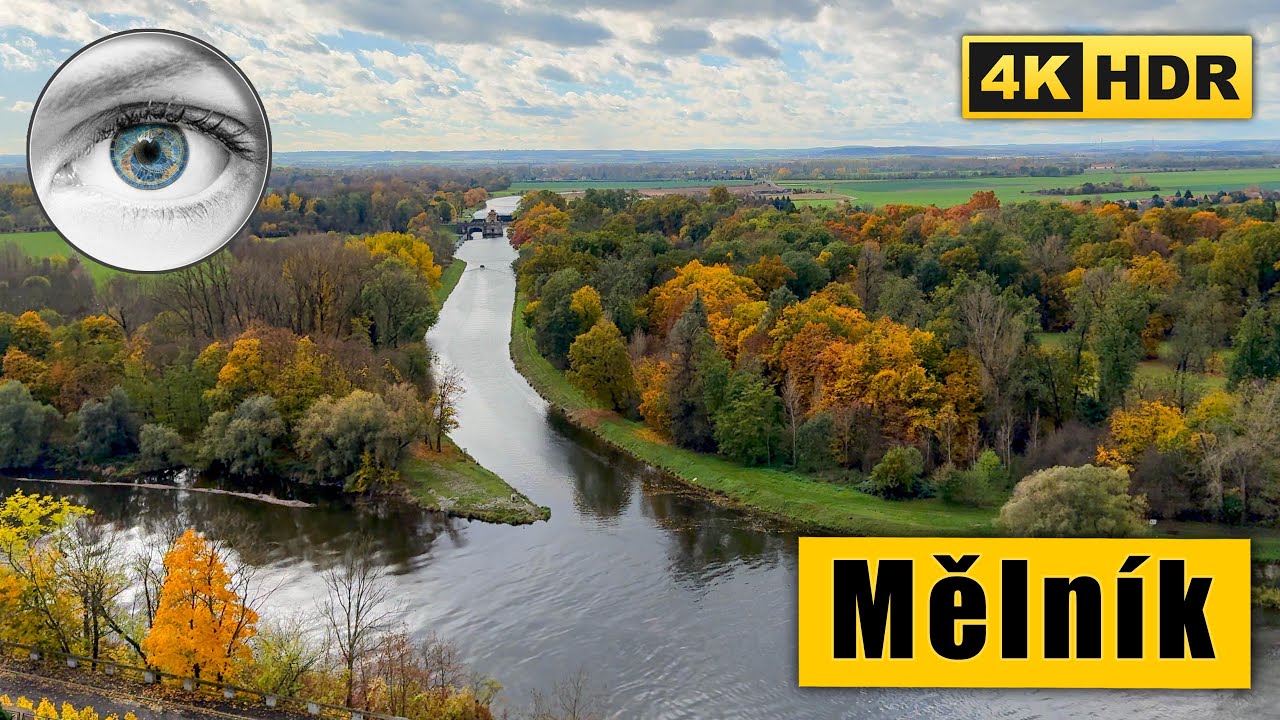 Walking Tour of town Mělník, Czechia, and the charm of golden autumn 🇨🇿 Czech Republic 4K HDR ASMR