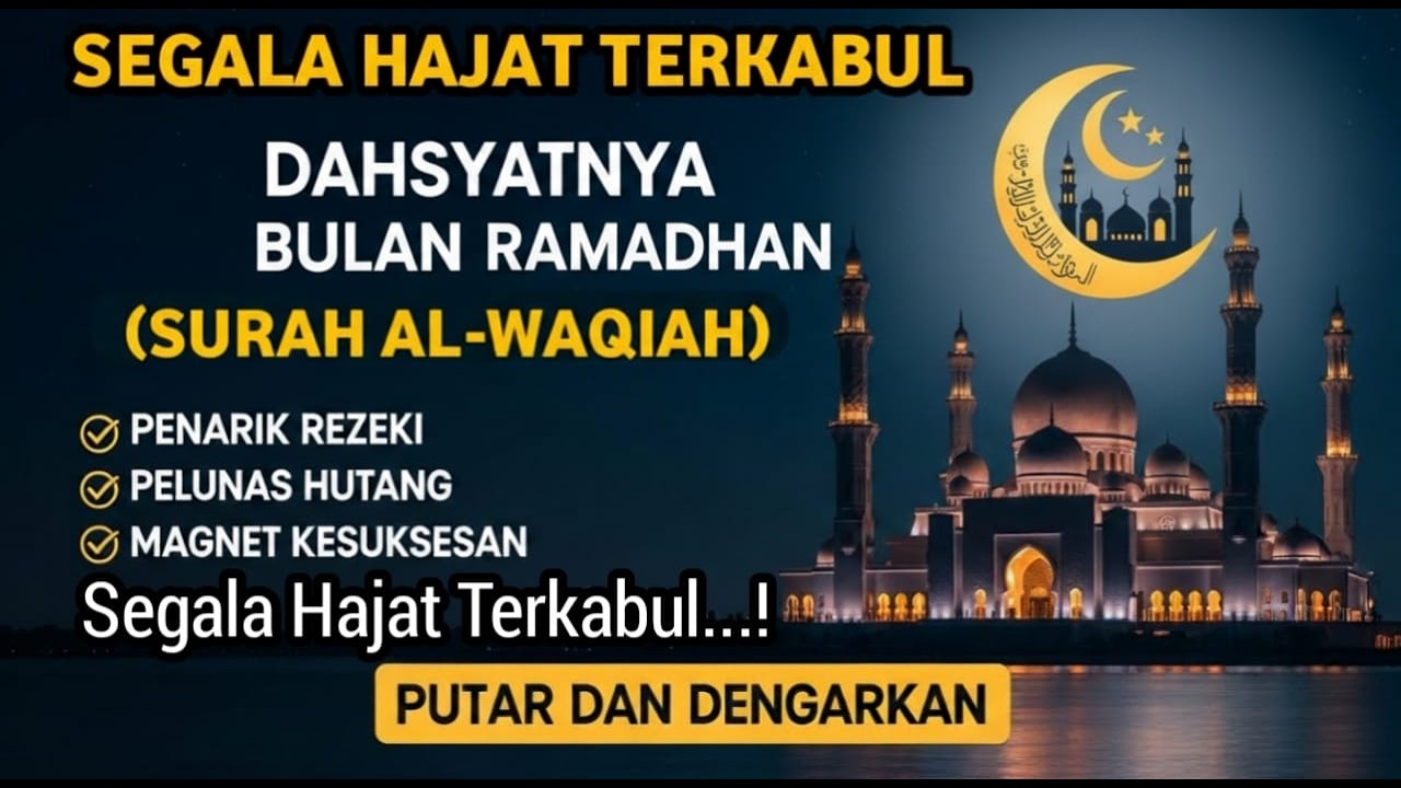 POWERFULL MUROTTAL Al-Qur'an Surah Al-Waqiah Penarik Rezeki & Pelunas Hutang | QUR'AN RECITATION