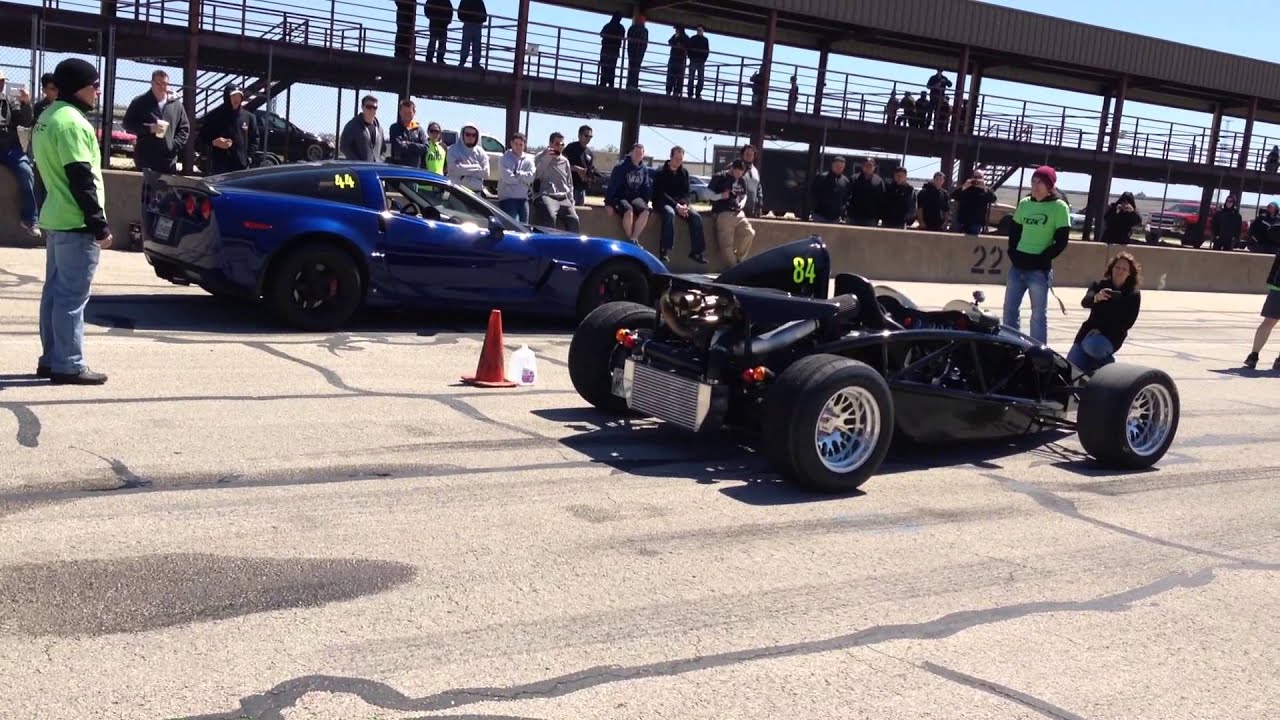 700whp Ariel Atom Turbo vs Corvette | Tx2k14 Roll Race