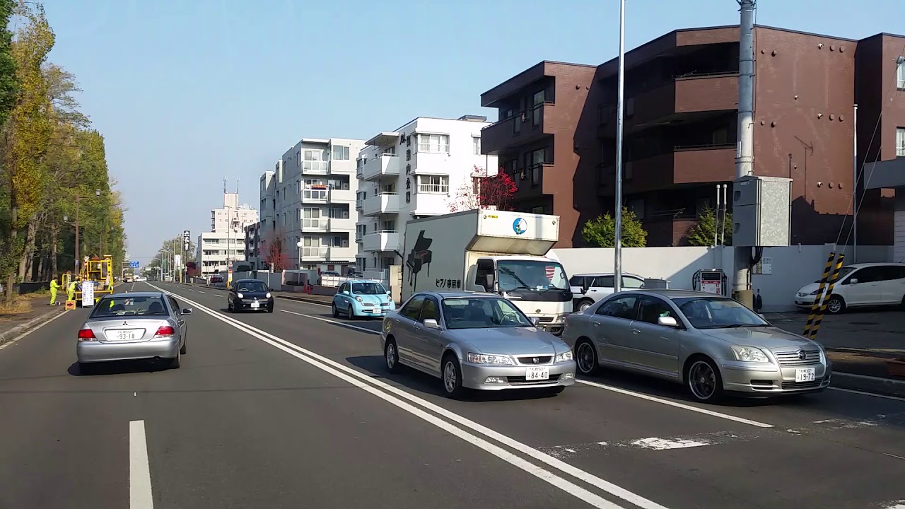 札幌市南区柏丘6丁目～真駒内通～真駒内曙中学校～真駒内公園小学校～藻岩橋　ドライブ　hokkaido　sapporo