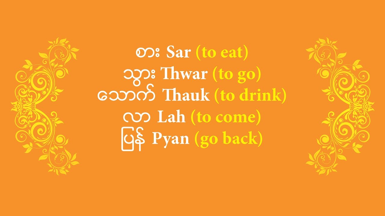 Beginning Burmese Lessons Episode 10: Survival Verbs