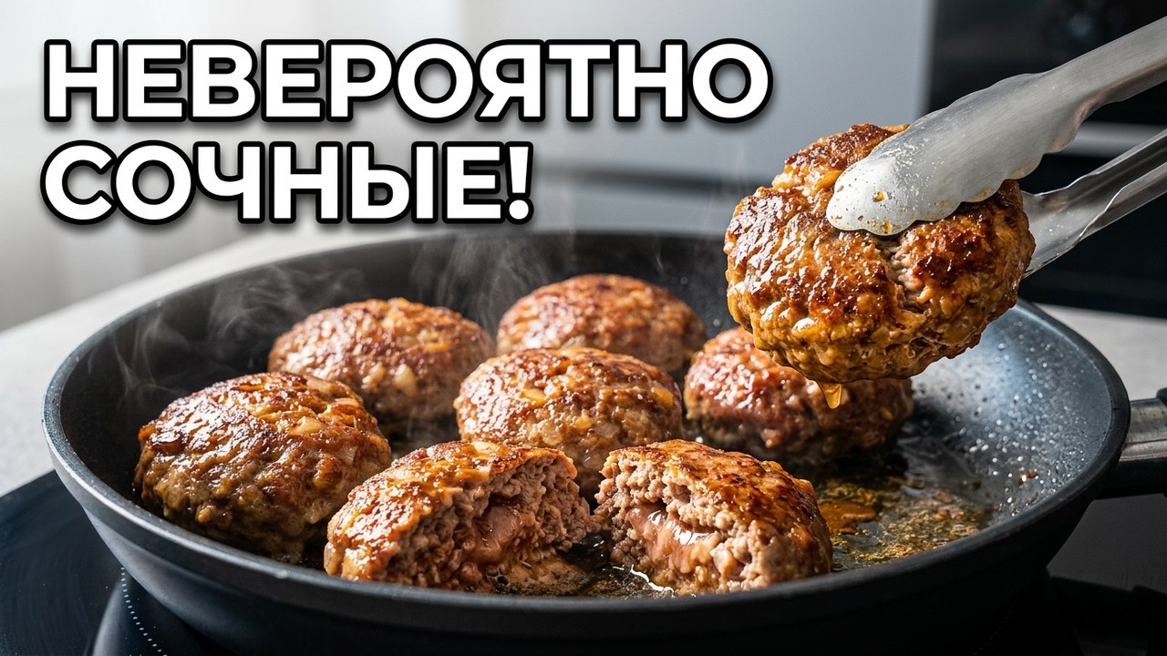 Секрет сочных котлет! Как приготовить нежные и вкусные котлеты из фарша на сковороде.