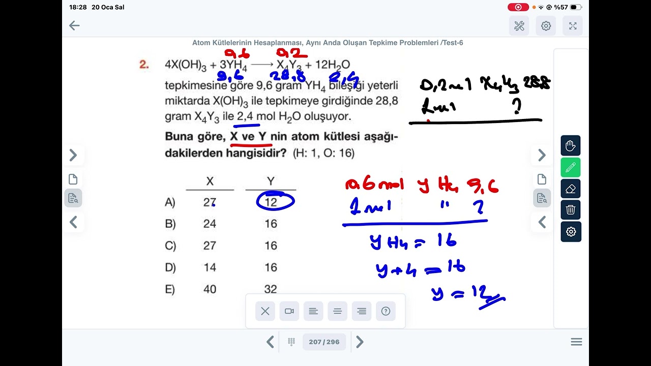  kimyasal hesaplamalar soru çözümü 4