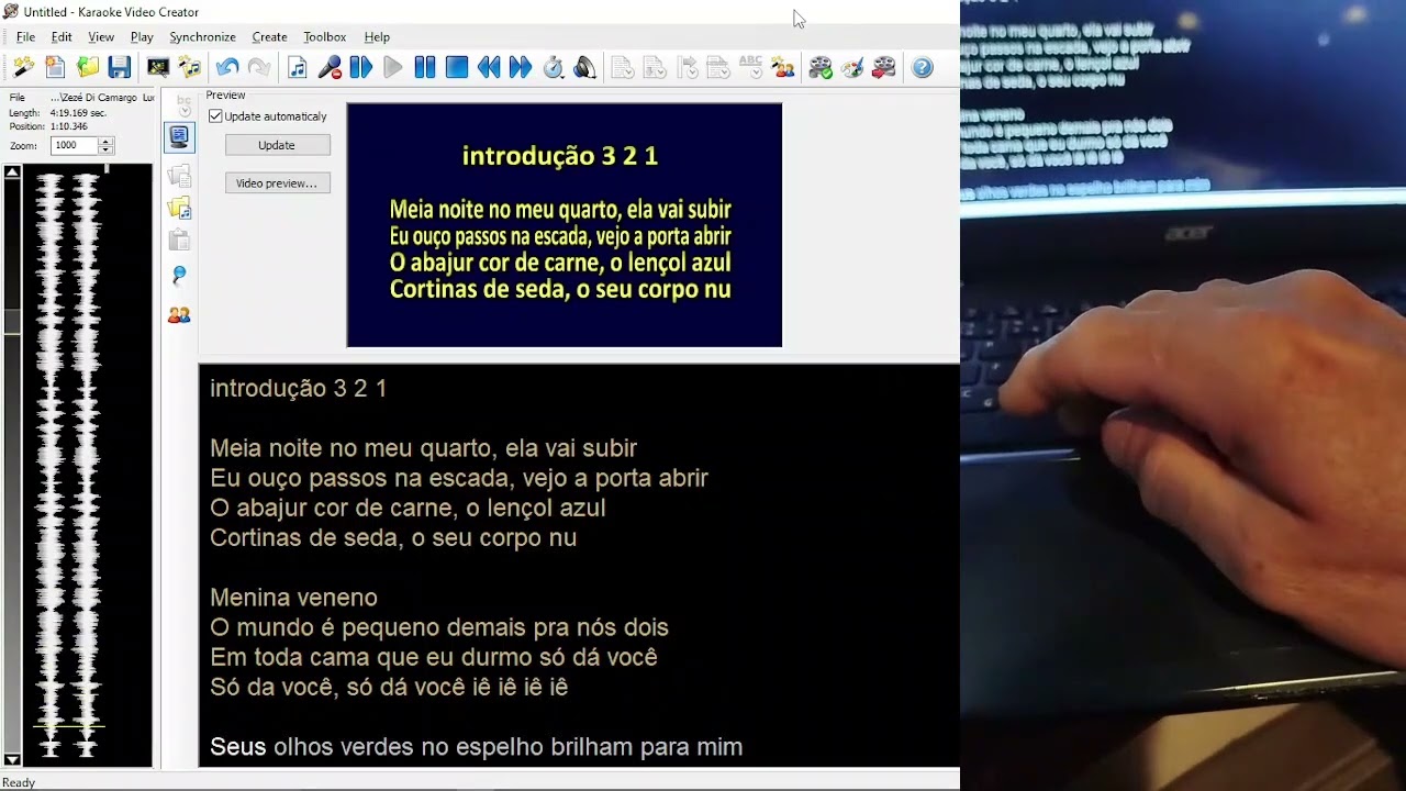 Como criar um karaoke playback videoke..Muito fácil