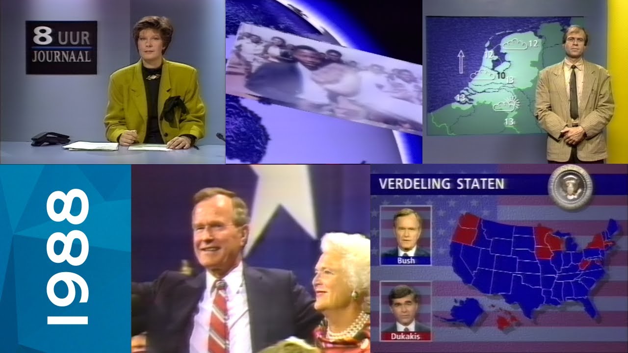 NOS 8 Uur Journaal | Maartje van Weegen | Amerikaanse presidentverkiezingen (09.11.1988)