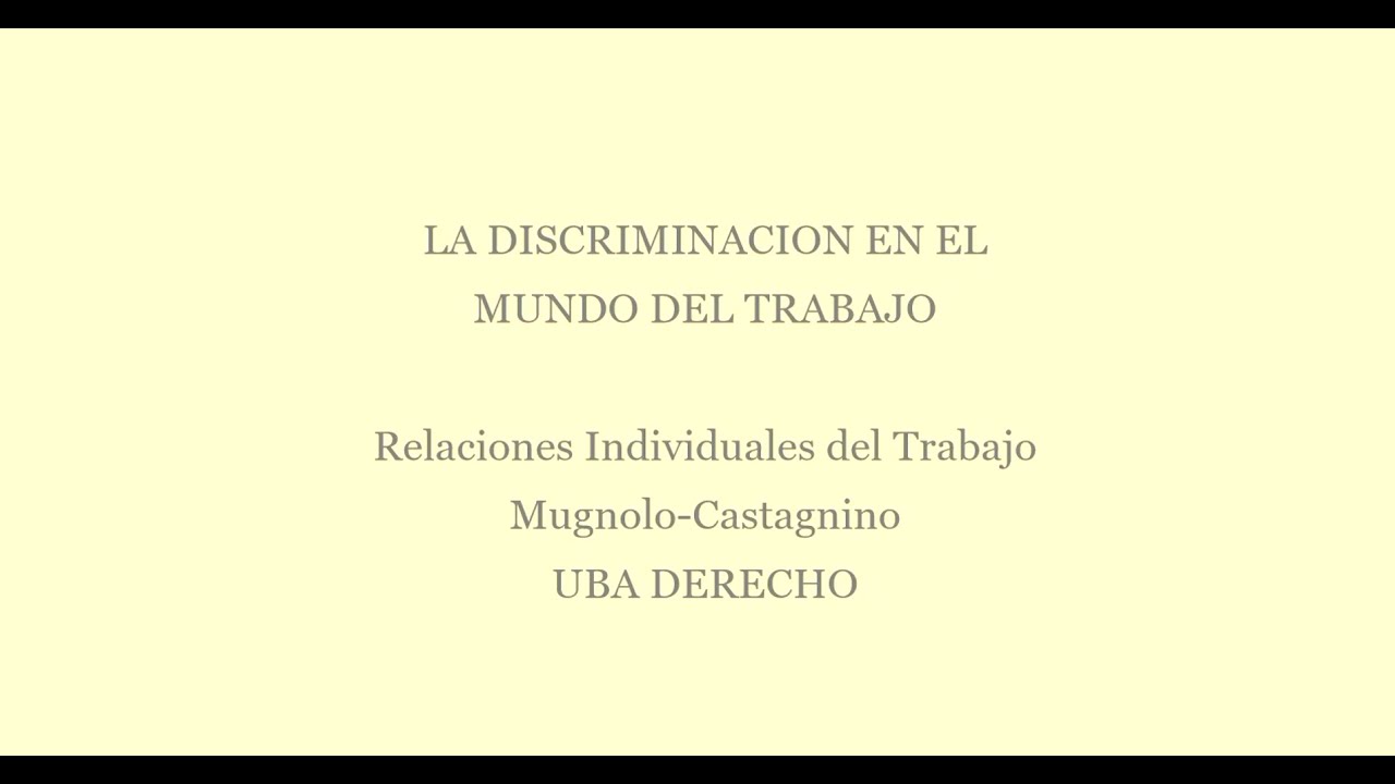 Discriminación en el mundo del Trabajo