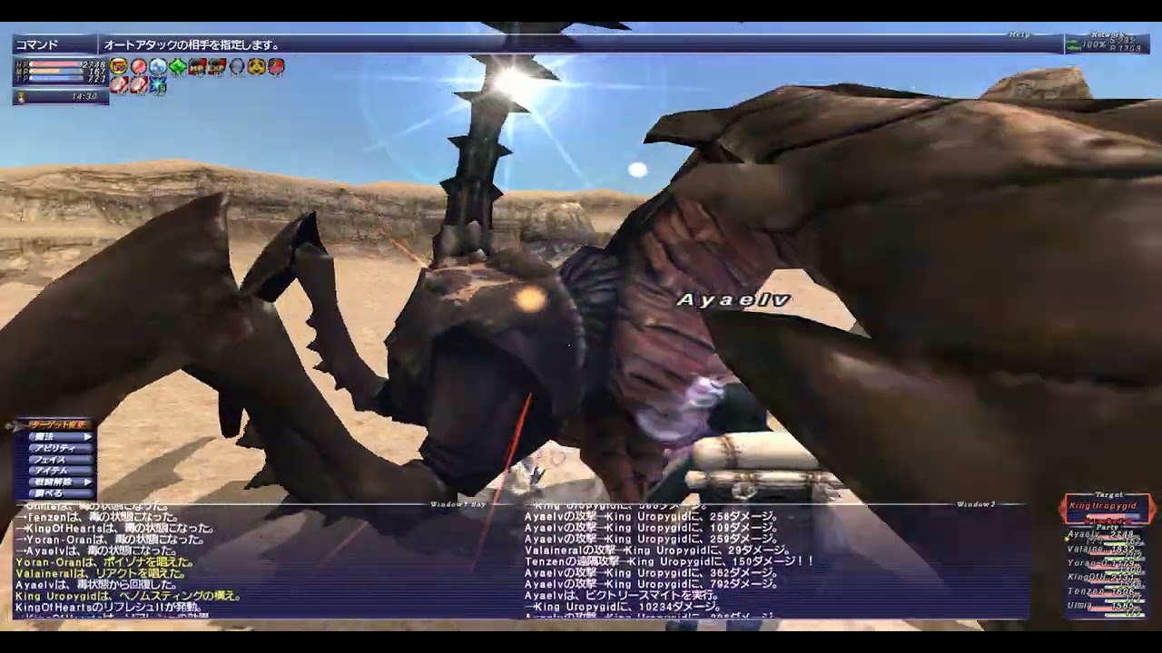 FF11 ウォンテッドNM King Uropygid（西アルテパ砂漠）モンク ソロ