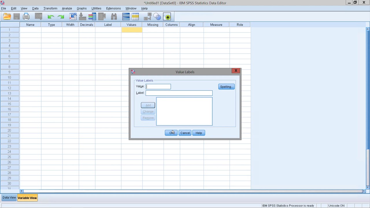 PSY3020: Setting up Data Sets and Analyzing Central Tendencies using SPSS