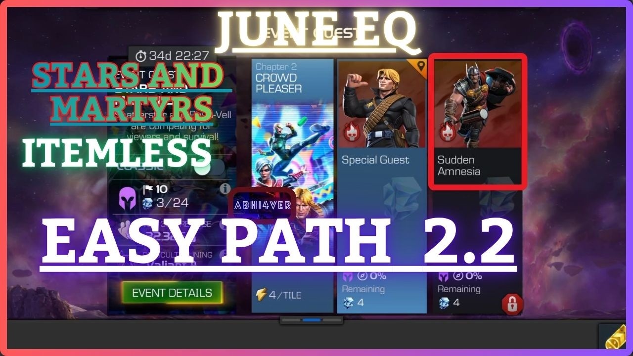 MCOC | EQ 2.2 | Easy Path | June EQ | STAR AND MARTYRS | Itemless |