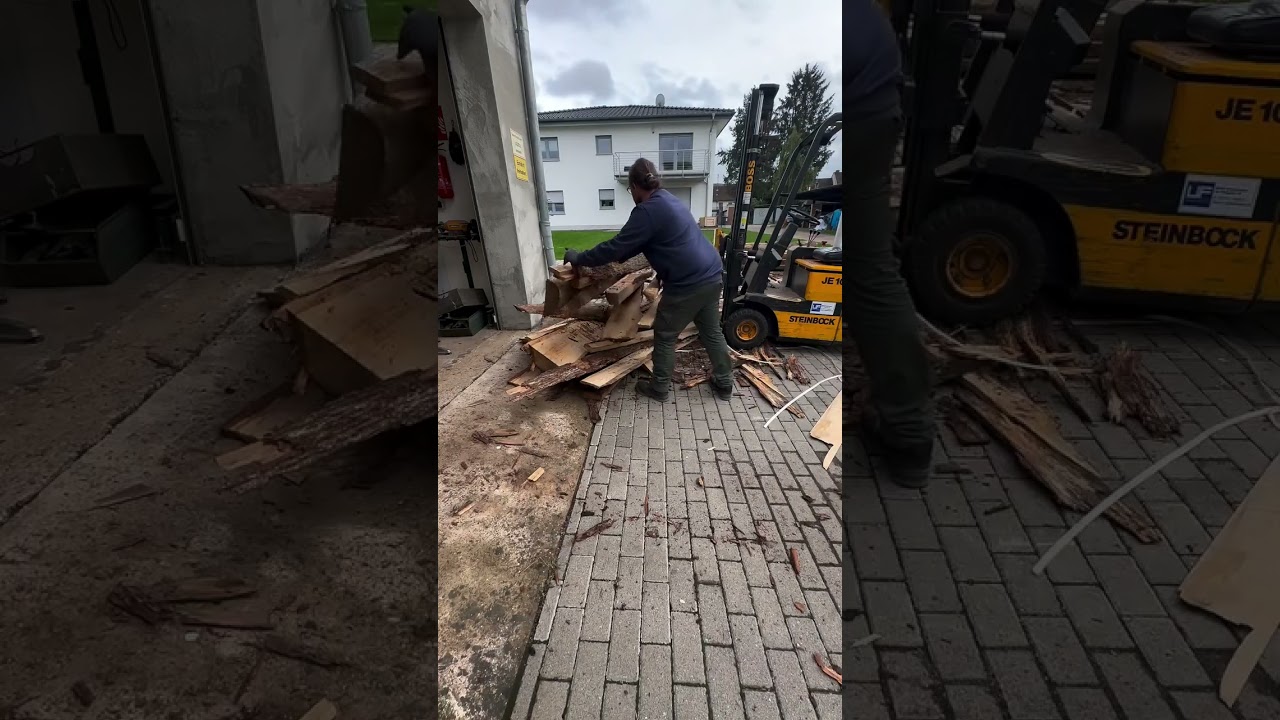 Brennholz mit der Bands&auml;ge schneiden #feuerholz #bands&auml;ge # #woodworking