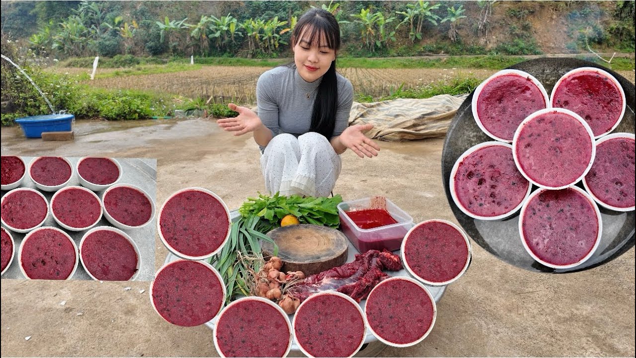 Lần đầu tự tay làm mâm tiết canh sống . Hiền Vlogs
