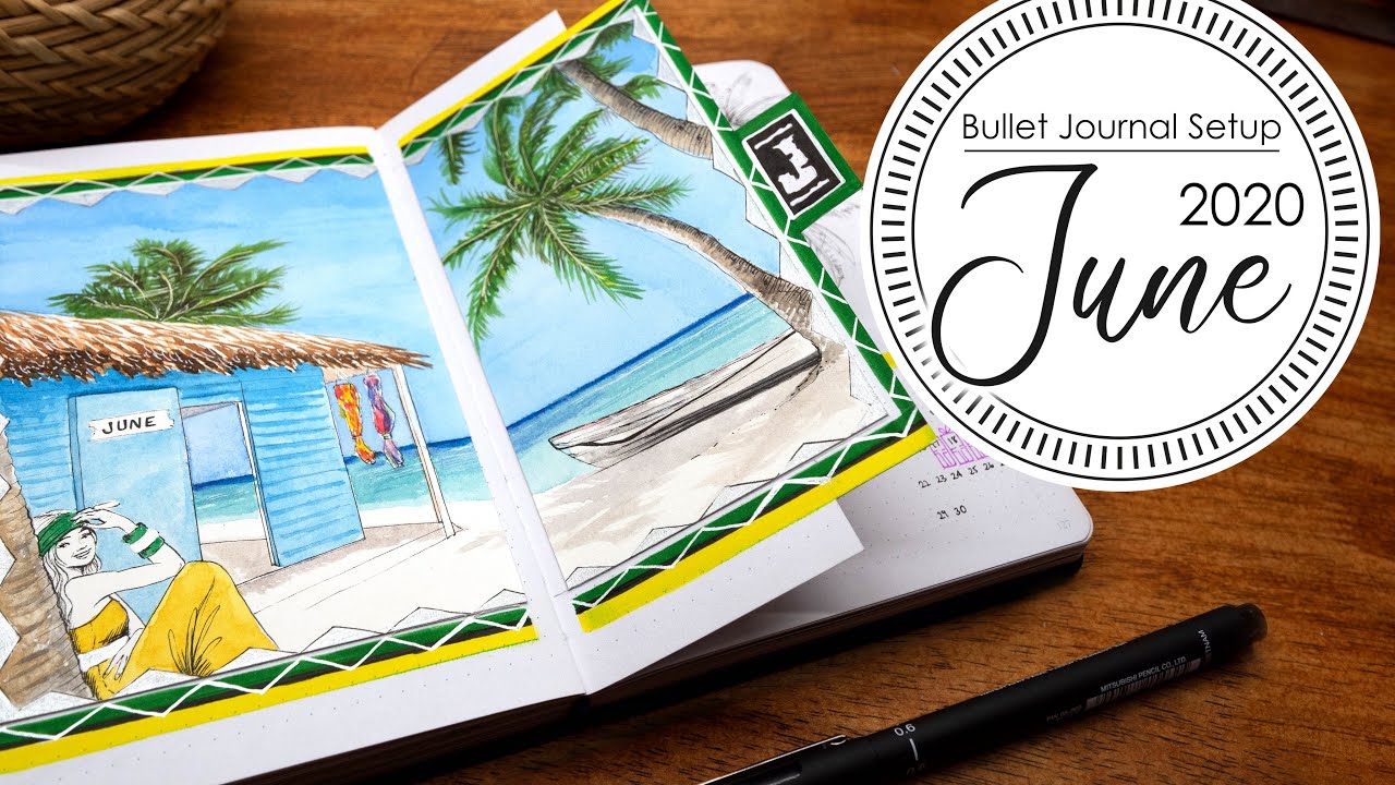 PLAN WITH ME | JUNE 2020 Bullet Journal Setup | Jamaican theme