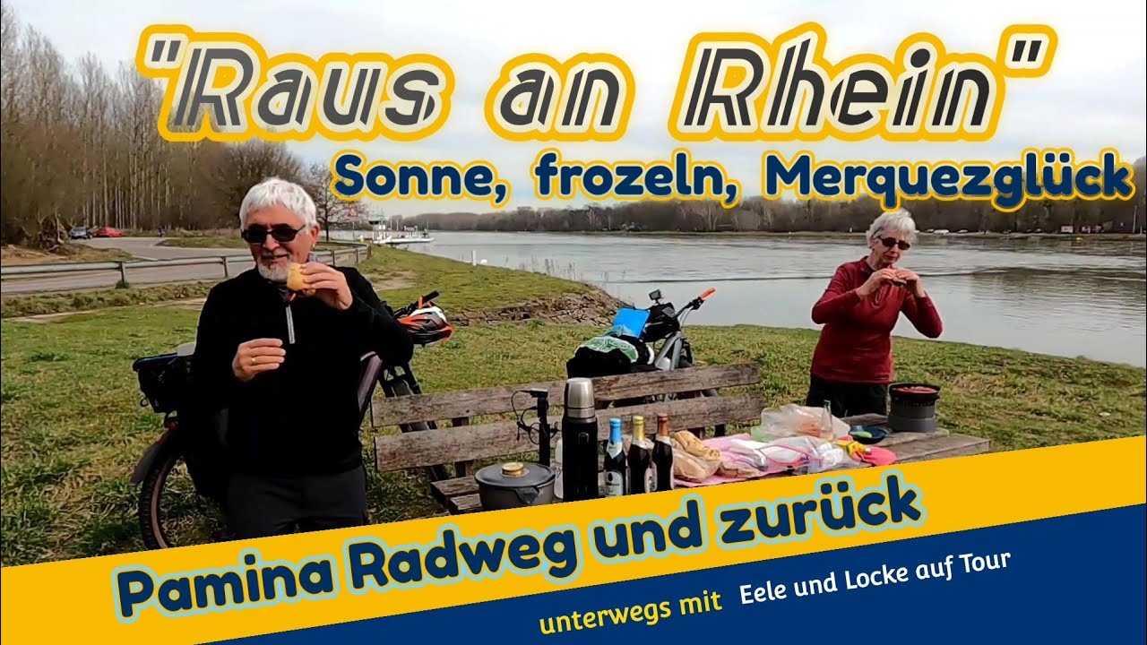 Raus an Rhein # Sonne 🌞 , frozeln und Merquezglück # Pamina Radweg und zurück