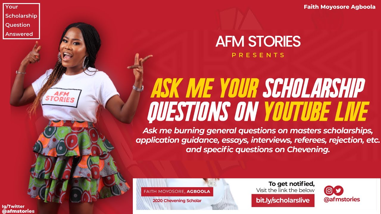 Ask Me Your Scholarship Questions Live: General Masters Scholarship Guidance