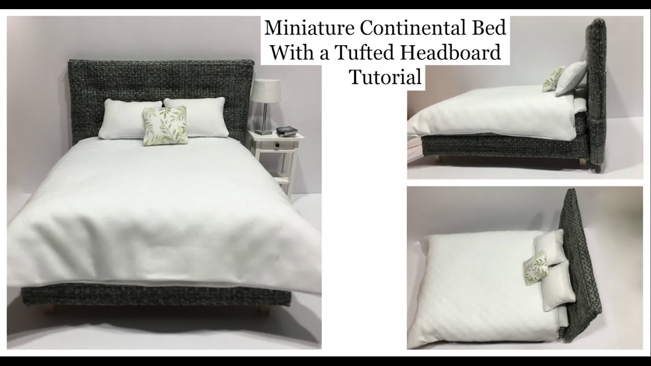 Miniature Continental Bed With a Tufted Headboard Tutorial