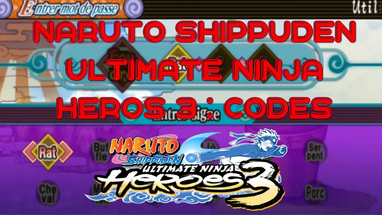 naruto shippuden ultimate ninja heros 3 codes