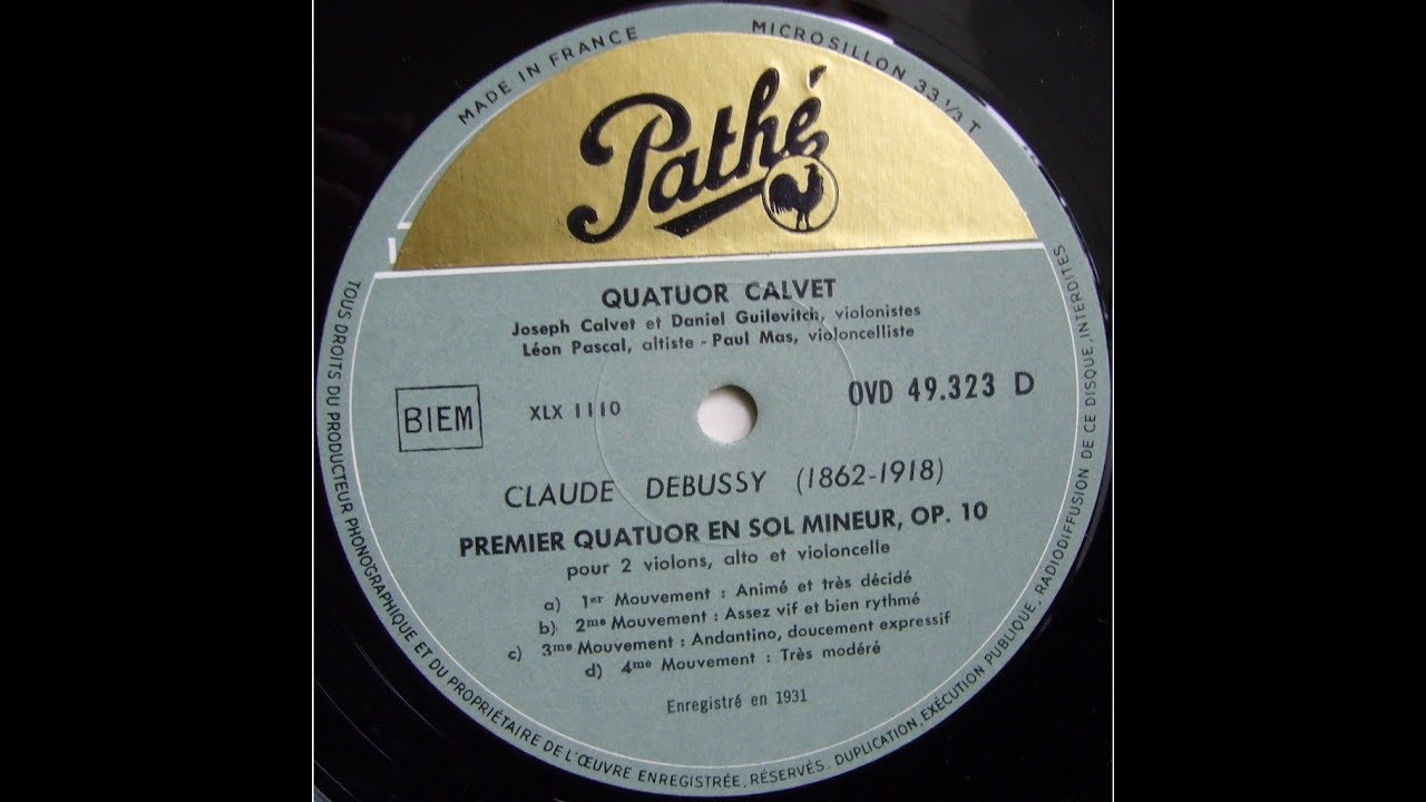 Debussy String Quartet Quatuor Calvet
