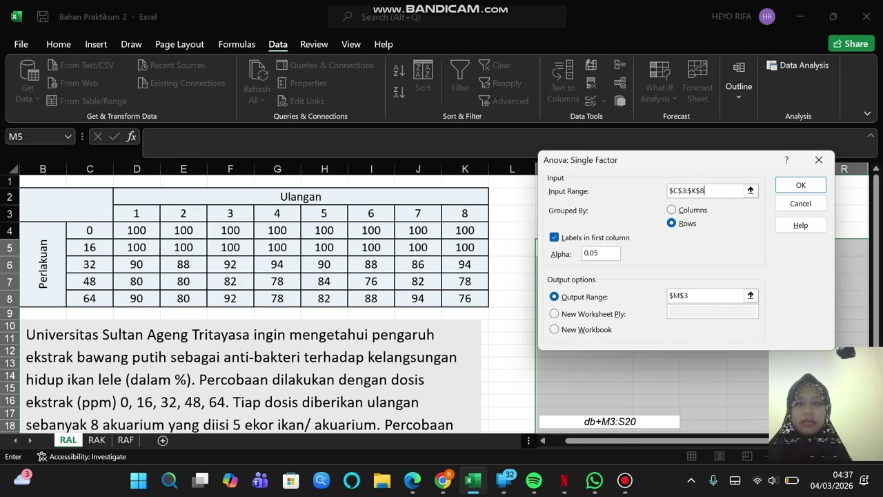 Tutorial membuat (RAL) rancang acak lengkap di excel