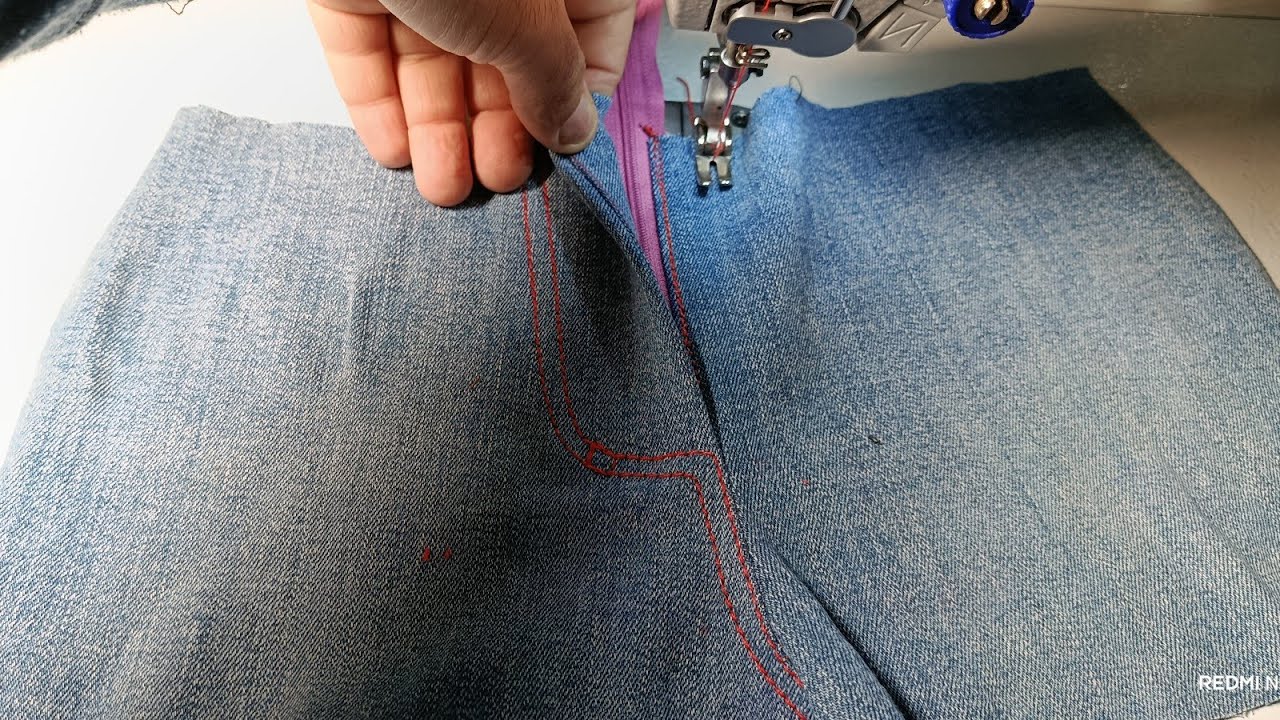 طريقة خياطة سحاب السروال جينز #sewing #sewingtutorial 