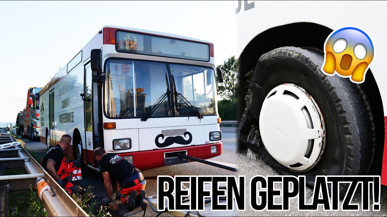 😱 Horror Roadtrip mit dem neuen Bus! Reifen platzt auf der Autobahn! 7 Stunden auf der Standspur 😫