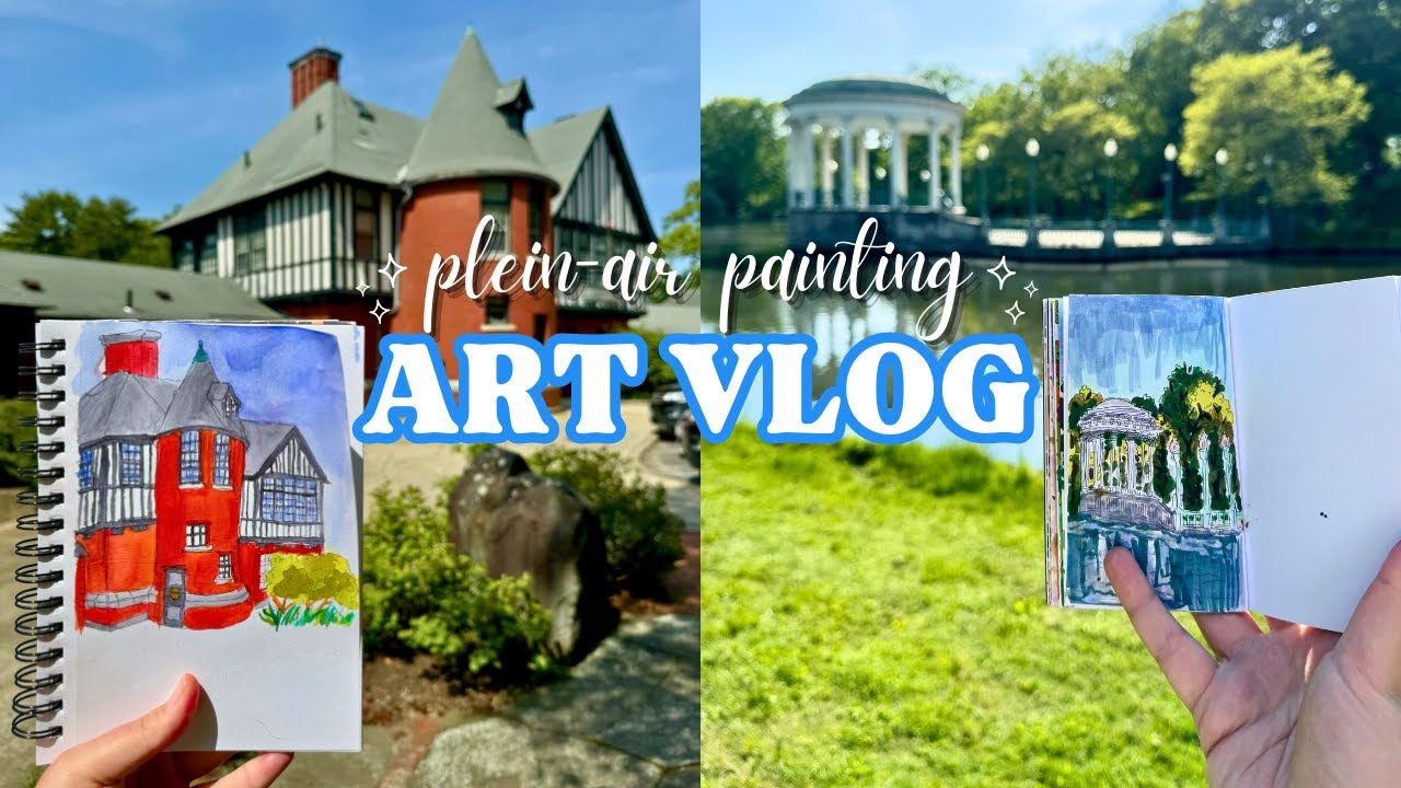 Cozy day plein-air painting at the park 🎨🌿 | art vlog