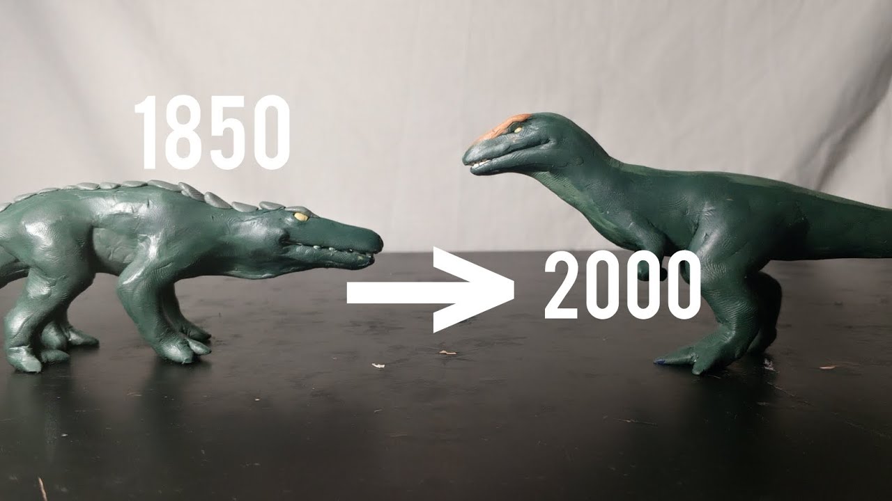 Evolution of dinosaur reconstructions  (part 1) #clay #dinosaur #claymotion