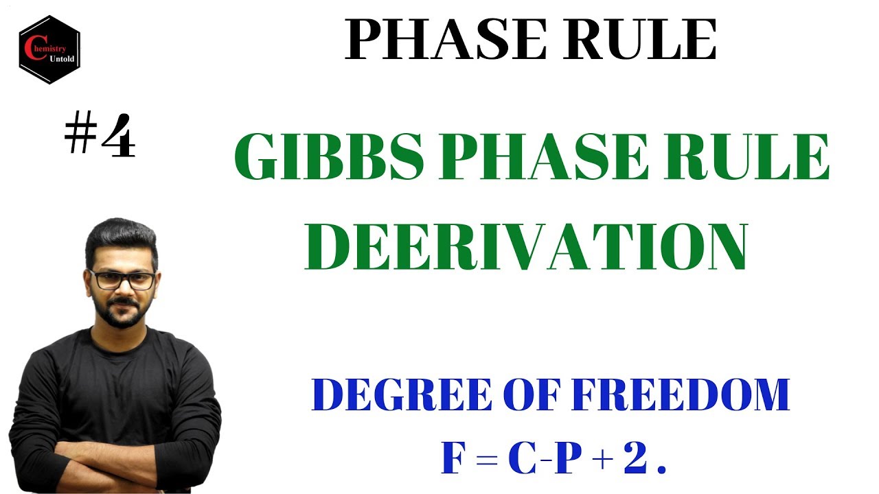 GIBBS PHASE RULE DERIVATION || PHASE RULE || DEGREE OF FREEDOM