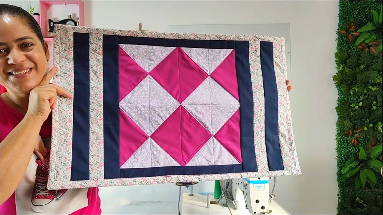 ( Costura criativa ) Bloco patchwork tapete de retalhos!#artesanato 