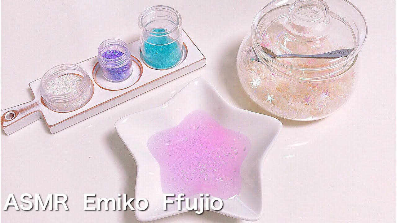 【ASMR】☃️雪型クリアホログラムスライム❄️【音フェチ】눈의 클리어 스팽글 슬라임 Snowy clear spangles slime No talking ASMR