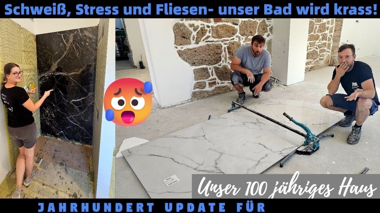 Gro&szlig;formatfliesen am Limit 😮&zwj;💨😮/ Bauvlog128