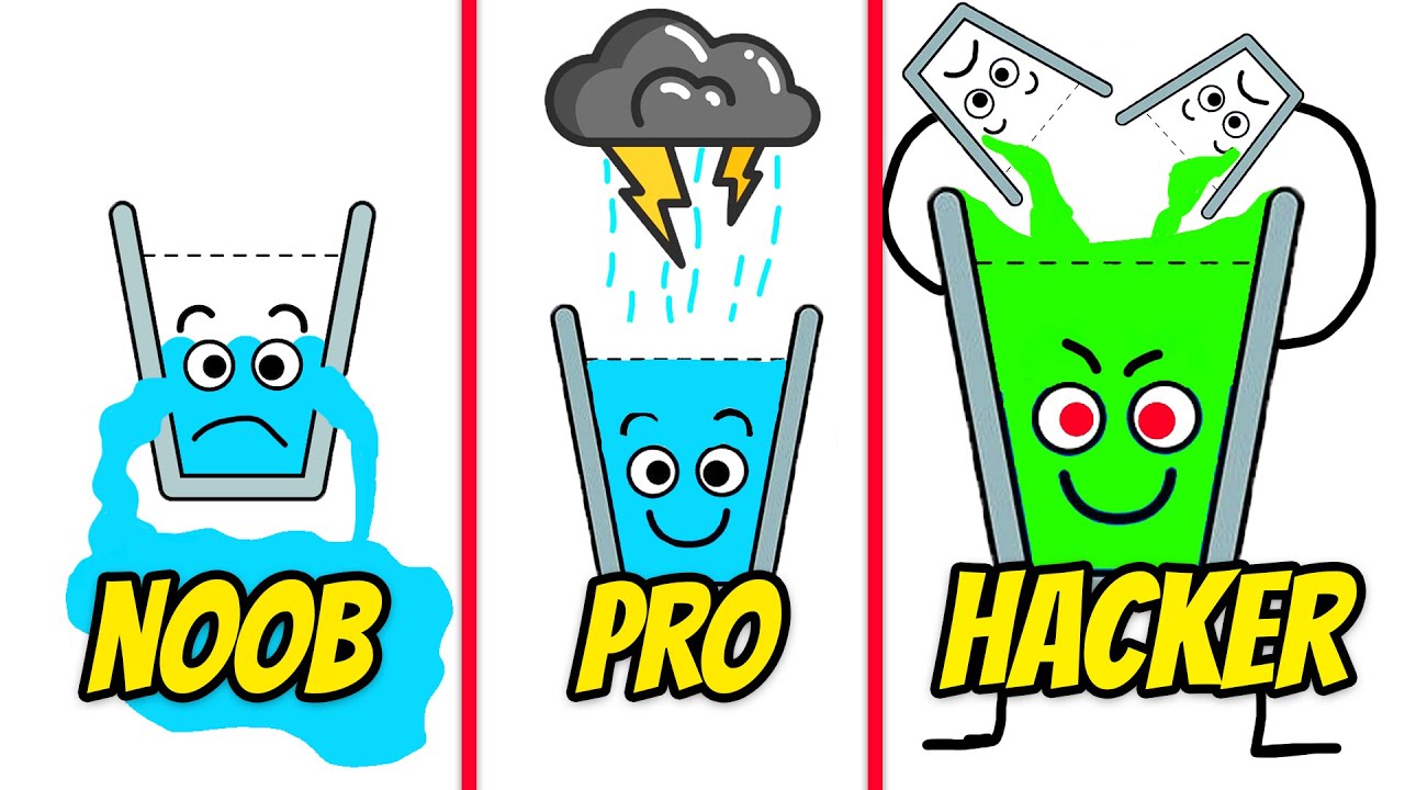 Noob vs. Pro vs. LEVEL 100 HACKER In HAPPY GLASS!